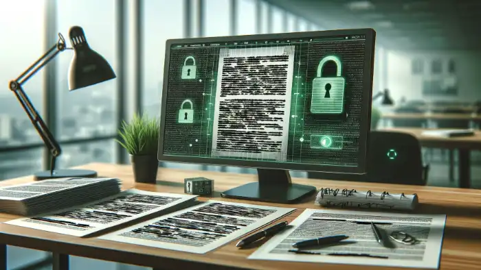 Image of padlock on pc screen representing data security.